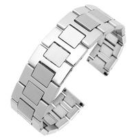 Nerūdijančio plieno apyrankė vientiso metalo laikrodžio apyrankė 16mm 17.5mm 20mm 22mm 23mm T-ANk S-OLO laikrodžio apyrankė poroms Laikrodžio dirželis 16mm