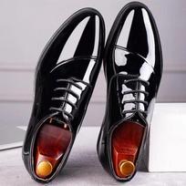 Vyriški patentinės odos batai Oxfords su raišteliais Vyriški vestuvėms, vakarėliams, biuro darbui Elegantiški dizainerio prekės ženklo klasikiniai batai vyrams 40
