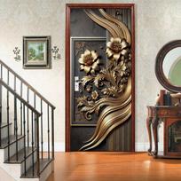 3D Peel and Stick Door Sticker Mural - Self-Adhesive, Removable Waterproof Vinyl Door Decal for Bedroom and Living Room Wall Decoration 40x120cm