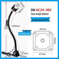Magnetiniai LED darbo šviestuvai CNC ir frezavimo staklėms, 220V/24V, lankstaus kakliuko dizainas