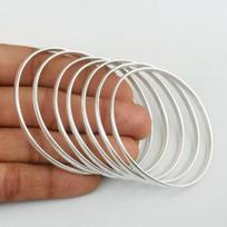 7 apyrankių rinkinys, 925 prabos sidabras, rankų darbo paprastas minimalistinis kasdienis papuošalas 6 (Inches) sidabras