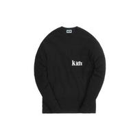 Kith ilgomis rankovėmis Quinn marškinėliai juodi unisex viršutiniai drabužiai KH3994-001 M black