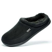 Fashion NDB Men's Slippers Warm Memory Foam Suede Shoe Plush Shearling Lined Slip on Indoor Outdoor Clog House Slippers Plus Size 40-50 39-40 juoda