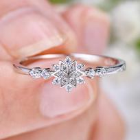 Tikro S925 prabos sidabro snaigės žiedai moterims sužadėtuvėms, žavesys, vestuvinis žiedas, personalizuoti papuošalai 6 sidabras