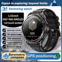 2025 Naujas GPS Išmanusis Laikrodis Vyrams Bluetooth Skambutis 100+Sportas GPS Sekimo Laikrodžiai Balso Asistentas Vandeniui Atsparus Išmanusis Laikrodis Android IOS Silicone Belt juoda