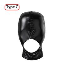 Latekso veido kaukė moteriška vyriška unisex atvira burna ir akis galvos dangtelis Veido kaukė gobtuvu Sexy Cosplay vaidmenų žaidimo kostiumas Type C