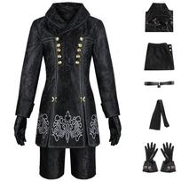 Žaidimas Nier Automata Yorha 9s Cosplay Kostiumas Yorha Nr.9 Robotas Pilnas Aprangos Rinkinys Vyrams Juodas Siuvinėtas Spausdintas Striukės Kelnės Rinkinys S