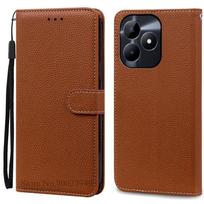 For Realme Note 60 dėklas piniginė odinis atverčiamas dangtelis For Realme Note 60 dėklas Realme Note60 telefono dėklas Coque Fundas Etui For Realme Note 60 ruda