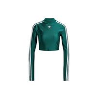 Adidas Originals 3-juostelių trumpas ilgomis rankovėmis aukštu kaklu viršus moterims Žalias IR8136 XS