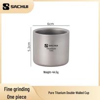 Ultralight Double-Layer Titanium Cup for Camping and Office