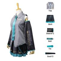 Anime Vocaloid Miku Cosplay kostiumas Perukas Suknelė Kawaii Cosplay Apranga Helovino karnavalo vakarėlio kostiumai XXL