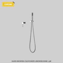 Wall Mounted Luxury Brushed Gold Shower Set Hidden Shower System Brass Hot and Cold Mixing Faucet Bathroom Rain Shower Head