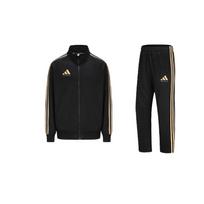 Adidas Taekwondo striukė su stovinčia apykakle, užtrauktuku ir ilgomis rankovėmis, patogios dryžuotos madingos ilgos kelnės, laisvalaikio sportinis kostiumas, unisex sportinis kostiumas TR30JT-BG+TR30PT-BG 3XL