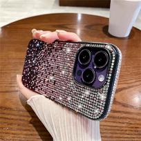 Prabangus blizgantis deimantinis gradiento cirkonio telefono dėklas iPhone 16 15 14 Pro Max 13 12 11 X XS 7 8 Plus smūgiams atsparus dangtelis For iPhone 16 violetinė