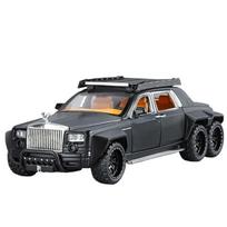 1/32 Rolls-Royce Phantom 6x6 Lydinio Pikapas Diecast Modelis - Garsas ir Šviesa Dovana 1/32-Size:18*6.5*5cm juoda