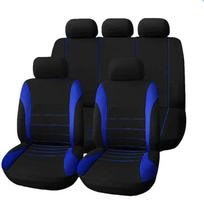 Visasezoniniai juodos medžiagos sėdynių užvalkalai, 9 dalių rinkinys penkių vietų automobiliams 2-piece Set (Front Single Seat) mėlyna