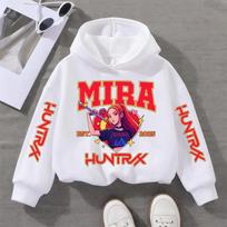 2025 Movie KPop Demon Hunters Cartoon Girls Boys Hoodies Children's Korean Wave Print Fashion Casual Tops Casual Girls Clothing 110