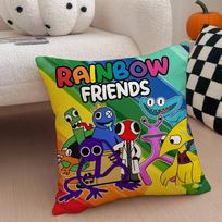 Animacinis žaidimas R-Rainbow Friends Pagalvės užvalkalas Apsaugantis nuo dulkių erkučių Pagalvės užvalkalas Nematomas užtrauktukas Šilkinis trumpas pliušas Sofos pagalvės užvalkalas 12x12Inch