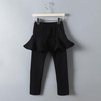YUBAOBEI Baby Girl Pants Vaikiški Antblauzdžiai Ruduo Žiema Ploni/stori dviejų storių Mergaičių Medvilniniai Antblauzdžiai Mergaičių Sijonai-kelnaitės Tortas Sijonai Kelnės 2T juoda