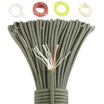 10 vijų daugiafunkcinis Paracord 650 karinis 4 mm parašiutinis stovyklavietės išgyvenimas su meškerės varine viela ir ugnies viela 25FT