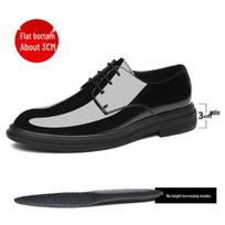 Vyriški blizgūs 8CM aukštį didinantys verslo batai, su raišteliais, smailu priekiu, formalūs/kasdieniai, 6CM pakėlimas, vientisi. 41