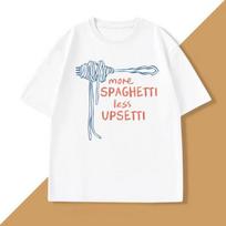 Makaronų marškinėliai Linksmi maisto marškinėliai Maisto humoro marškinėliai su spauda Trumparankoviai marškinėliai Drabužiai Moteriški drabužiai Grafiniai marškinėliai S