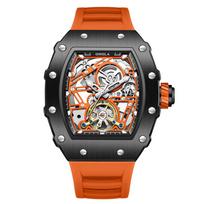 „Tourbillon“ tuščiaviduris visiškai automatinis mechaninis laikrodis, vandeniui atsparus vyriškas šviečiantis drakono skeletas, daug energijos suteikiantis madingas laikrodis šventinėms dovanoms oranžinė