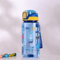 600ML Animacinis gyvūnėlis Vandens butelis puodelis su šiaudeliu vaikams Neišsiliejantis Apsaugantis nuo kritimo Mažiems vaikams Gėrimų virdulys Vasarinis vandens puodelis <0.25L mėlyna