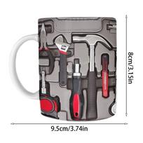Mechaniko įrankių dėžės rinkinys Puodeliai 11 OZ Keraminė įrankių dėžutė Arbatos puodelis Tėčiui Staklininkui Įrankių puodelis Motyvuojantis Meistro įrankių rinkinys Veržliarakčiai 350ml