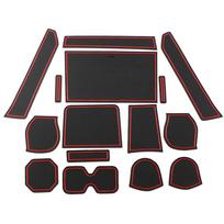 Car Door Groove Mat for Suzuki IGNIS Door Slot Pad Anti Dust Mats Water Cup Holder 15Pcs Non-Slip Pad Interior Accessories raudona