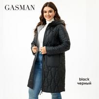 GASMAN 2023 Nauja Moteriška pavasarinė pūkinė striukė Rudens Moteriškas Paltas Ilgas Parkas Madingi moteriški švarkai moteriški Plona medvilnė L-5XL 8327 L juoda