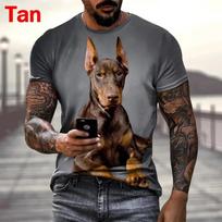 Mados vasaros karštas išpardavimas 3D Dobermano vyriški marškinėliai 3D spausdinimui Trumpomis rankovėmis apvalia kaklą animelio šunų viršūnės marškinėliai marškinėliai 5XL