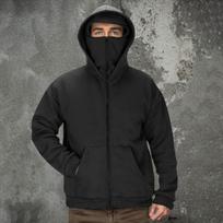 Streetwear vilnos su gobtuvu džemperiai vyrams su kauke 2025 m. Šiltas žiemos dvigubas kepurės gobtuvas sportinis lauko striukė XXL juoda
