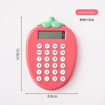 Cute Cat Claw & Strawberry Cartoon Calculator - Ideal for Students & Office Use miela braškių spalva