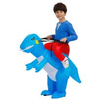 Suaugusiųjų Pripučiamas Vaikų Dinozauro Helovino Kostiumas Išgalvotas Suknelės Aprangas Cosplay Blue-Baby（80-120cm）