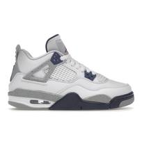 Air Jordan 4 Retro GS Midnight Navy Vaikų sportbačiai Balti Šviesiai Dūminiai Pilki Ugniaraudoni 408452-140 35.5