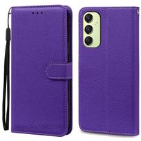 Samsung A26 5G dėklas piniginė atverčiamas odinis dangtelis Samsung Galaxy A26 5G dėklui stovas knyga atsparus smūgiams telefono dėklas dangtelis Fundas For Samsung A26 5G tamsiai violetine spalva