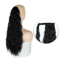 MERISIHAIR sintetinis kukurūzų banguotas ilgas arklio uodegos plaukų įvynioklis ant Clip plaukų priauginimo Ombre Brown Pony Tail Blonde Fack Hair