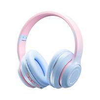 2025 m. gradiento spalvų „Bluetooth“ ausinės, belaidės muzikos ausinės, LED lemputė su mikrofonu, žaidėjų ausinės vaikams, mielos kalėdinės dovanos mėlyna