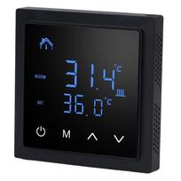 Elektrinis grindų šildymo termostatas su LED ekranu, didelio tikslumo, apsaugantis nuo klaidingų kontaktų, temperatūros jutiklis juoda