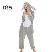 Animal Onesie pižama suaugusiems vaikams Unisex flaneliniai vientisi miegui skirti Helovino kostiumai, skirti namų aprangai 120 cm Rabbit