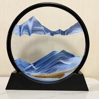 3D greito smėlio smėlio laikrodis Art: Kūrybiška stalo puošmena namams ar biurui 18x19 cm
