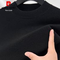 Pierre Cardin vyriškas vienspalvis 100% vilnos megztinis su paaukštintu kaklu M juoda