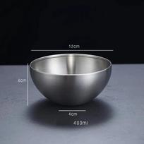 Didelis nerūdijančio plieno korėjietiško stiliaus makaronų ir salotų dubuo – Sriubos, ryžių ir ramen virtuvės indas Silver 12cm