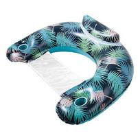 Pripučiama baseino plūduriuojanti kėdė su puodelio laikikliu Ergonomiška galvos atrama U formos plaukimo baseino poilsio kėdė PVC vaikams suaugusiems plūduriuojanti sofa vandens hamakas