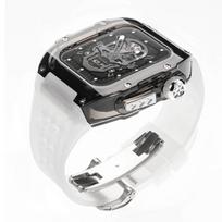 Laikrodžio apyrankės prabangus permatomas modifikavimo rinkinys, skirtas Apple Watch Ultra 2 49 mm korpuso guminė juosta, skirta iWatch serijai 8 7 6 5 4 SE 45 mm 44 mm dirželis 44MM