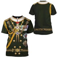 Europos Viduramžių Karinė Nobilietė Cosplay 3D Juokingi Drabužiai Vyrams Ir Moterims Asmenybė Apvalus Kaklas Trumpomis Rankovėmis Hip Hop T-shirt Viršus XL