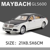 1:24 Mercedes-Benz Maybach GLS600 lydinio modelis automobilis lieti žaislinis automobilis imitacija garsas ir šviesa „Blue-ray“ muzika transporto priemonė žaislinis modelis berniukas dovana balta
