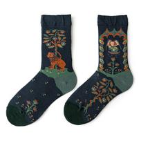 mandarin duck Men's and Women's Socks Original AB Trendy Socks Medium High Tube Socks Flower Fruit Animal Cartoon Cotton Socks EU37-44