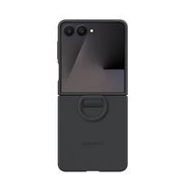 Originalus Samsung Galaxy Z Flip7 silikoninis dėklas su žiedu, švelnus apsauginis galinis dangtelis Galaxy Z Flip 7, smūgiams atsparus dėklas skaidri
